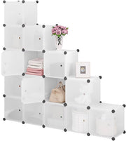 Witte Schoenenkast - Voor Woonkamer, Slaapkamer en Hal - DIY Plank, Schoenenrek en Opbergorganisator - Scheidingswand met 15 Kubussen
