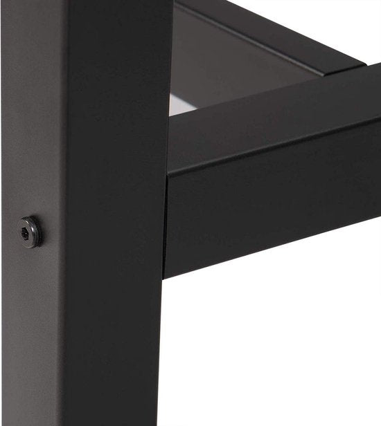 Happyment Bartafel Paris - Zwart - Voor binnen - Keuken - Hout - Metaal - Rechthoekig - 120x40x100cm