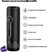 Happyment Compacte Draagbare Koffie Machine Draadloos - Hoge Kwaliteit Espresso Machine Oplaadbaar - Mini Koffie Zet Apparaat - Portable Coffee Maker - Koffie Cubs - Filterkoffie