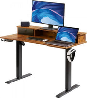 Elektrisch zit sta bureau - Vintage - In Hoogte Verstelbaar Werkstation - 140x70cm