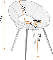 Luxe Velvet Stoel - Lichtgrijs - Eetkamerstoel - Met armleuning - Vergaderstoel - Gouden Metalen poten - Set van 1 - Zithoogte 47cm