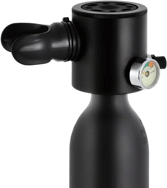 Mini Duiktank - Duikfles - Scuba tank - Watersport - 0,5 Liter - Voor Snorkelen & Onderwateroefeningen - Duikfles met 5-10 Minuten Ademcapaciteit - Compacte Duikcilinderuitrusting