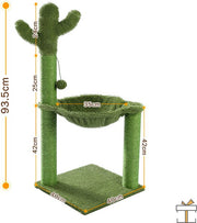 Happyment® Unieke Cactus Krabpaal voor Katten - Zachte Kattenmand hangmat - Kattenspeelgoed - Geschikt voor kleine kittens - 93 CM