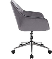 Werkkruk - Donkergrijs - Velvet - Ergonomisch - Armleuning - Verstelbaar