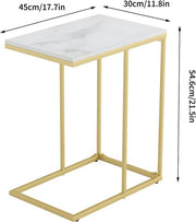 Marmeren Bijzettafel – Luxe Bank- en Laptoptafel – Goud