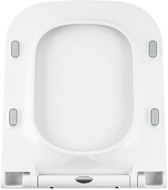 Vierkante Toiletzitting Wit Soft Close - UF WC Deksel met Antibacteriële Coating & Quick Release - Hygiënisch & Eenvoudig te Reinigen