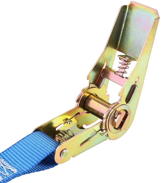 Harde Spanbanden - Sjorbanden - Ratel Spanbanden - Uit Eén Stuk - 6 m x 25 mm - Blauw - 10 stuks - Stevige Bevestiging voor Veilig Transport