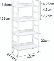 Bolt Edge Boekenkast Bila - 4 Planken - Vintage Wit/Oak - Kantoor - Woonkamer - Industrieel