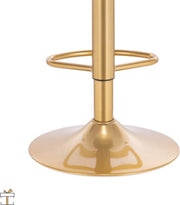 Barkruk - Zwart/goud - Velvet - Verstelbaar - Zonder rugleuning - 38x(61-82)cm