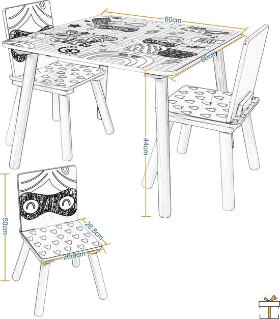 Kindertafel - Roze - Met 2 Stoeltjes - Kinderbureau - Speeltafel