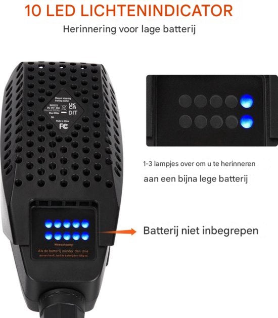 Happyment Elektrische Buitenboordmotor - Voor boot en sloep - 10LED Displays - 24V - Vooruit/Achteruit - 1500rpm - Zwart