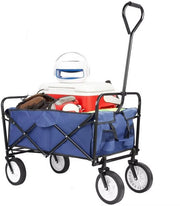 Bolderkar - Groen - Strandwagen - Opvouwbaar tuinwagen - Met duwstang - Voor buitengebruik - 115 kg capaciteit - All terrain