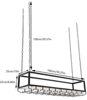 Hangend Wijnrek - Wijnglazen houder - Ophangrek wijnglazen - Voor Keuken, Bar of Eethoek - Verstelbare Plafondmontage - 120cm