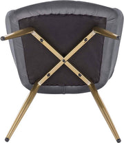 Eetkamerstoel - Donkergrijs Velvet - Gouden Poten - Zithoogte 47cm - Set van 1
