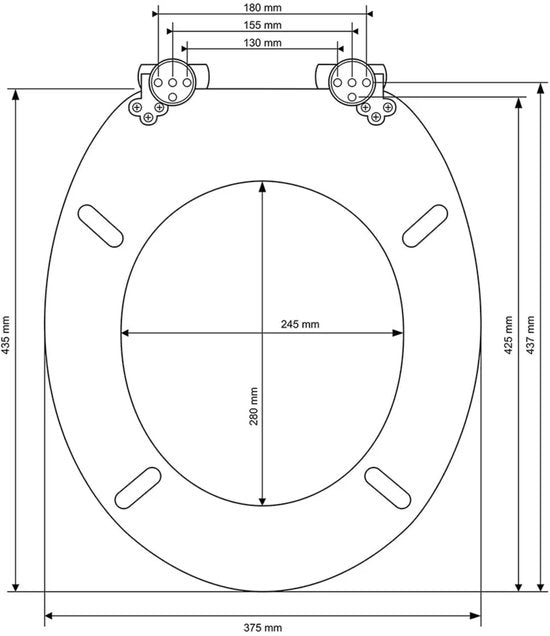 WC-bril - Toiletbril – Voor Toilet & Badkamer – Soft-Close – Duurzaam Kunststof - Met print