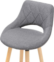 Barkruk Modern Hilton - Industrial - Donkergrijs - Barkrukken set van 1 - Barstoel Kruk - Barstoelen met rugleuning - Keukenstoel - Stof