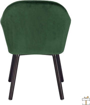 Happyment Eetkamerstoelen Groen Deluxe - Set van 4 - Woonkamerstoelen met rugleuning - Keukenstoelen - Fauteuil - Kuipstoel - Fluweel