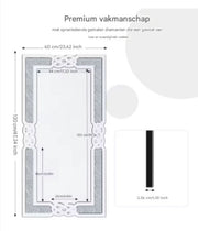 Kristal Wandspiegel XL - Woonkamer & slaapkamer - Rechthoek - Staand of hangend - 90x60cm