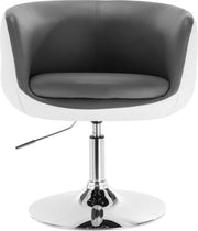 Barkruk Industrial Wit - Barkrukken set van 1 - Barstoel Kruk - Barstoelen met rugleuning - Keukenstoel - In hoogte verstelbaar - Kunstleer