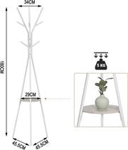 Kapstok Staand - Deluxe - 9 Haken - Met Plank - Metaal - Modern Ontwerp