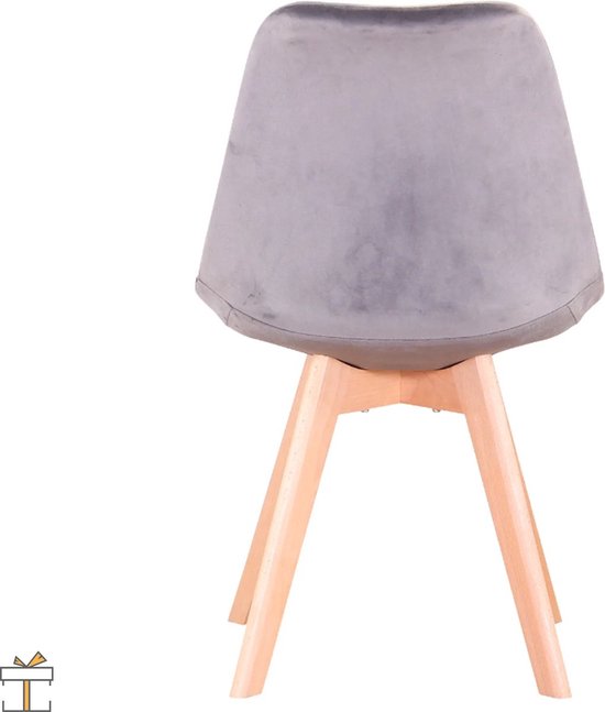 Velvet Eetkamerstoelen - Grijs - Set van 4 - Kuipstoelen - Keuken- en Woonkamerstoelen - Zithoogte 43cm