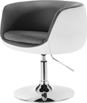 Barkruk Industrial Wit - Barkrukken set van 1 - Barstoel Kruk - Barstoelen met rugleuning - Keukenstoel - In hoogte verstelbaar - Kunstleer