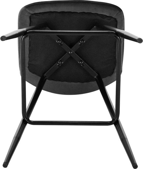 Barkrukken - Donkergrijs - Velvet - Industrial stijl - Set van 2
