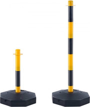 Afzetpalen - Set van 6 - Slagboompalen - Afzetlint - Afzetkoord - Afzetketting - 285x285mm - Verkeerskegels met Ketting