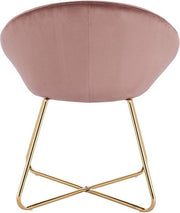 Bezoekersstoel - Roze Velvet - Metalen Poten - Deluxe - Zithoogte 44cm