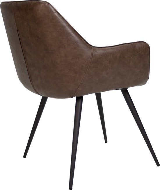 Moderne Eetkamerstoel - Kunstleer met Metalen Poten - Zithoogte 49cm - Set van 1