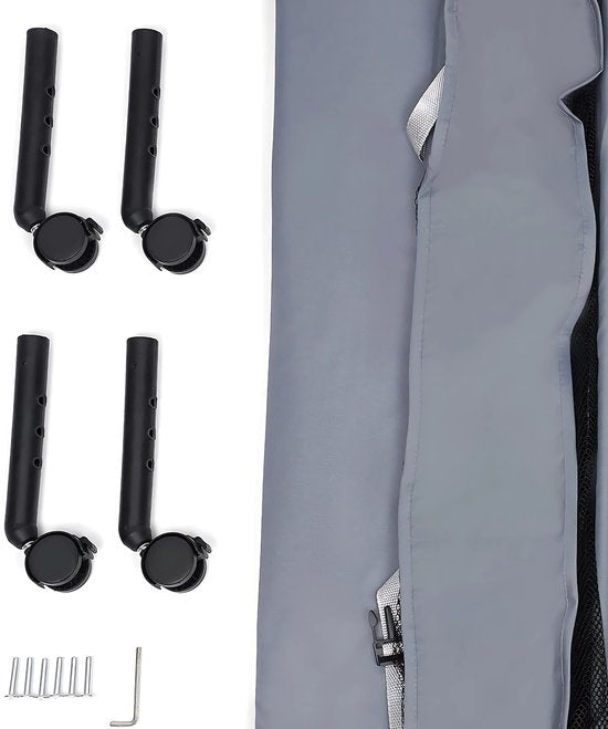 Babycommode - Commodekast - Verzorgingstafel - Voor 0-1 Jaar Baby’s - Verstelbare Hoogte en Opvouwbaar - Met Wielen en Opbergruimte - 25 kg Capaciteit - 80x63x96 cm - Grijs