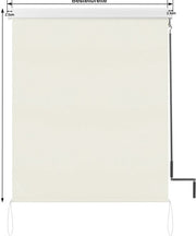 Happyment Rolgordijn met crank - Beige - 100x240cm - Rolgordijnen verduisterend - Luxaflex - Waterafstotend - Isolerend - Zonder of met boren - Voor balkon