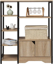 Boekenkast Merri - Industrieel - 6 Lagen - Oak/Zwart - Boekenrek - Woonkamer, slaapkamer en kinderkamer - Hout/Metaal - 80x35x97cm