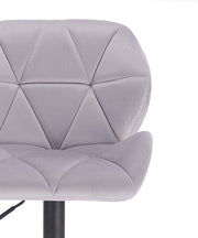 Barkruk - Lichtgrijs - Velvet - Ergonomisch - Verstelbaar - Set van 1