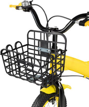 Kinder driewieler 17 inch - Met zijwieltjes en mand - Voor kinderen - Kinderfiets - Babyfiets - Peuterfiets - Geel- 1 tot 5 jaar
