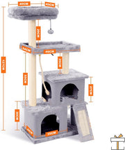 Happyment® Luxe Krabpaal voor Katten - Grijs - Zachte Kattenmand hangmat - Kattenspeelgoed - Geschikt voor kleine kittens - 127 CM