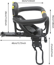 Fiets kinderzitje - Kinderzitje - Fietszitje - tot 35 kg - Voor Kinderveilig Fietsen - Ergonomisch Ontwerp met Verstelbare Pedalen, Veiligheidsgordel & Sponsvangrail - Zwart