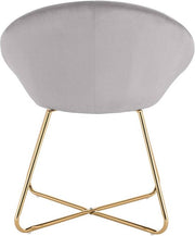 Happyment Bezoekersstoel Leri - Eetkamerstoel - Lichtgrijs Velvet - Metalen poten - Set van 1 - Zithoogte 44 cm - Deluxe