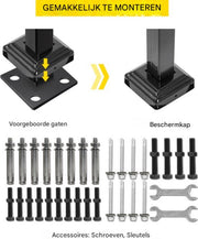 Trapleuning voor 2-3 tredes - Balustrade - Houders - Leuningen voor Trappen - Staal - Met trapleuninghouders - 37cm