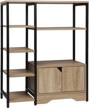 Bolt Edge Boekenkast - Industrieel - Oak/Zwart - 6 lagen - 80x35x97cm
