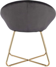 Happyment Bezoekersstoel Watford - Eetkamerstoel - Donkergrijs Velvet - Metalen poten - Set van 1 - Zithoogte 44 cm - Deluxe