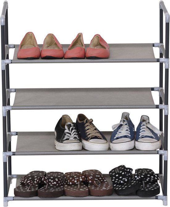 Schoenenrek - Grijs - Voor 8 tot 12 paar schoenen