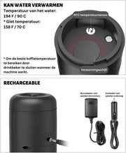 Happyment Compacte Draagbare Koffie Machine Draadloos - Hoge Kwaliteit Espresso Machine Oplaadbaar - Mini Koffie Zet Apparaat - Portable Coffee Maker - Koffie Cubs - Filterkoffie