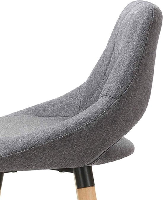 Barkruk - Industrial Design - Donkergrijs - Stoffen Barstoel met Rugleuning - Set van 1 - Keukenstoel