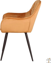 Eetkamerstoelen - Oranje - Velvet - Fauteuil stijl - Set van 2