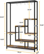 Plantenstandaard Lulu - 5 planken - Plantenrek voor binnen - 180cm - Plantentafel - Plantenladder - Zwart metaal