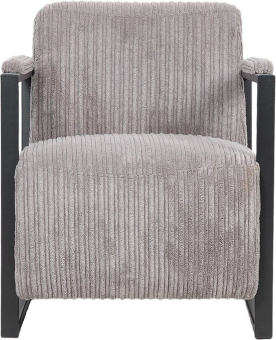 Happyment Fauteuil Veno - Voor binnen - Lichtgrijs - Loungestoel met hoofdkussen - Volwassenen - Loungezetel - Modern