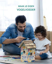 Vogelhuisje Nero - Met camera - Voor tuin en buitengebruik - Microfoon - Met app - Slim hangend doe-het-zelf huisje met camera - Gemaakt van hout