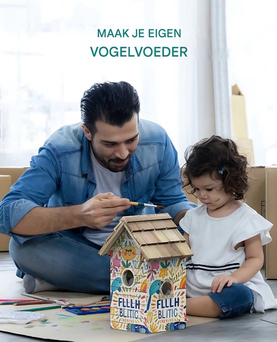 Vogelhuisje Nero - Met camera - Voor tuin en buitengebruik - Microfoon - Met app - Slim hangend doe-het-zelf huisje met camera - Gemaakt van hout