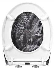 Antibacteriële Toiletbril stoney - Met Softclose - Universeel - Toiletbrillen met print - WC Bril - Toiletzitting
